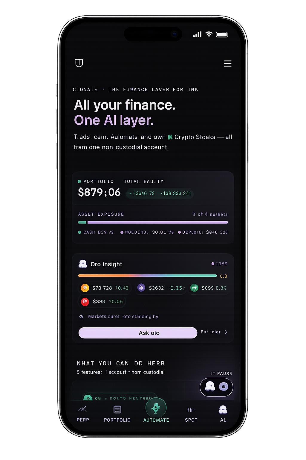 Otomate mobile app shown on an iPhone